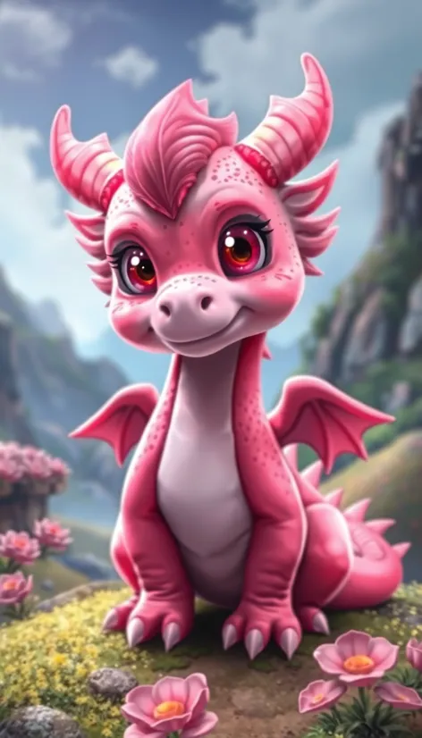 cute pink dragon