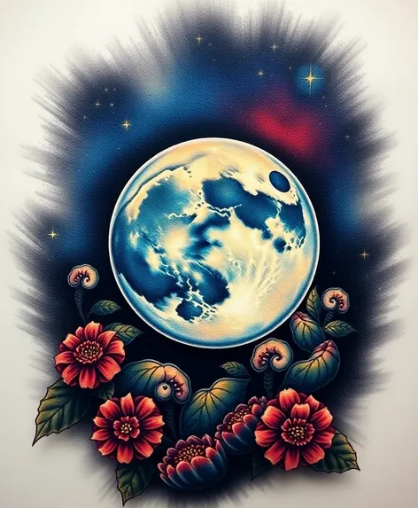 full moon tattoo designs