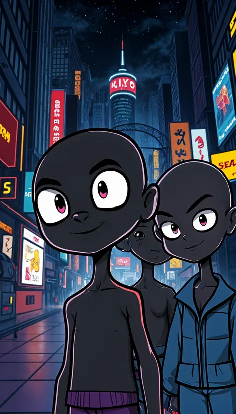 black bald cartoon characters