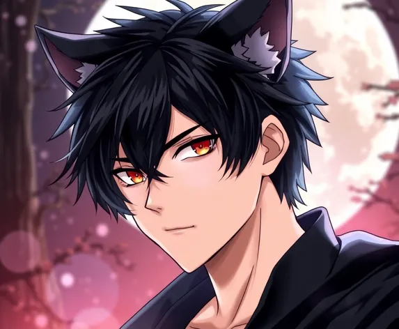 handsome black hair anime