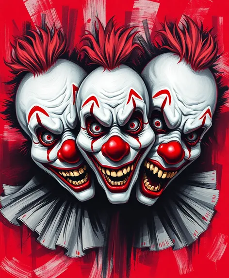 evil clown drawings