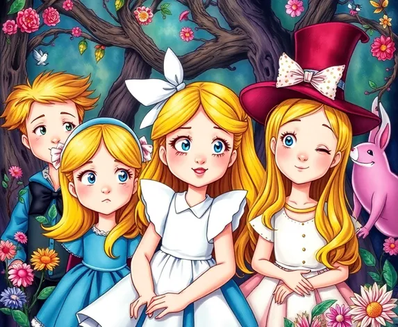 alice and wonderland coloring