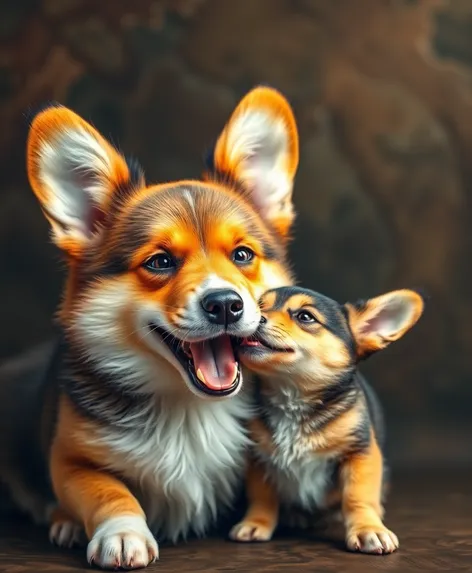 corg eats his brother