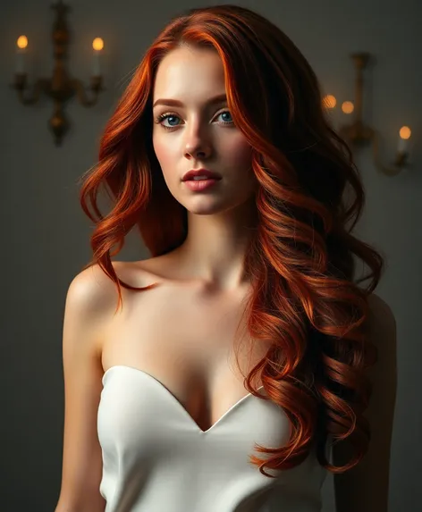 long wavy red hairstyles