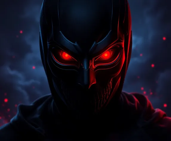 black mask red eyes