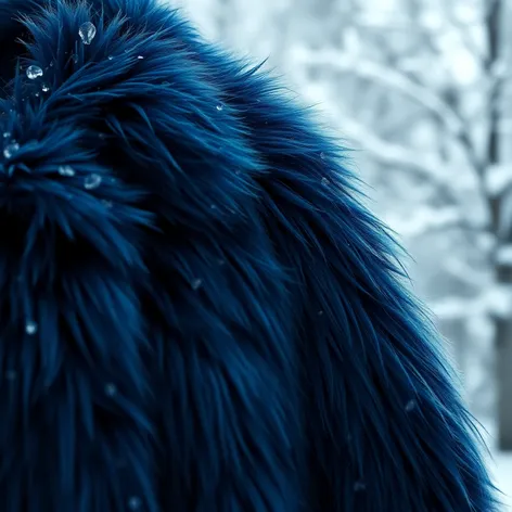 blue fur coat