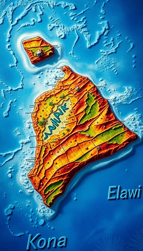 kona island hawaii map