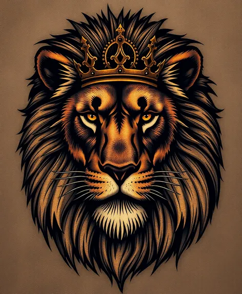 lion with crown tattoo