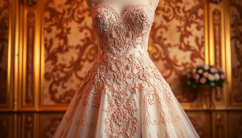 rose gold wedding dress