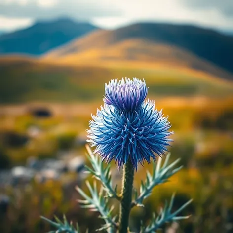 blue thistle flower