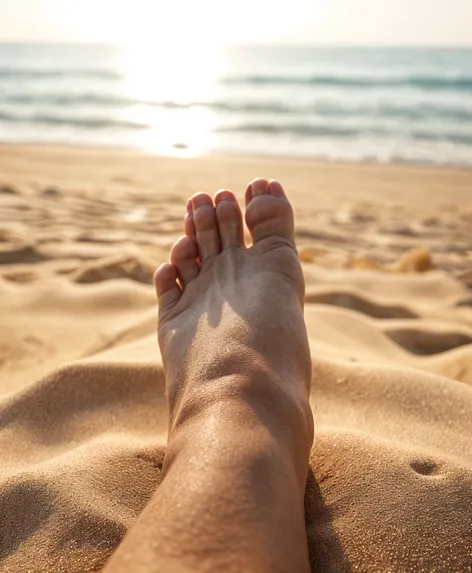 Singe male foot pov