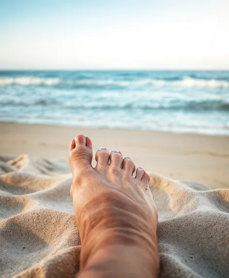 Singe male foot pov