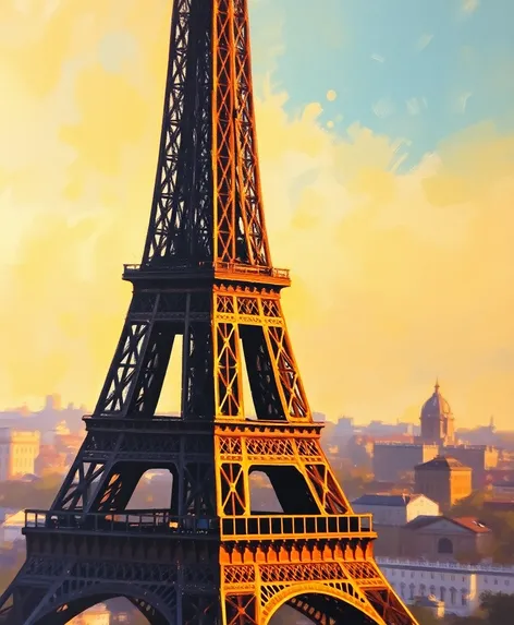 canvas painting eiffel tower