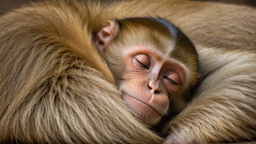 monkey sleeping