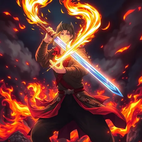 anime fire sword