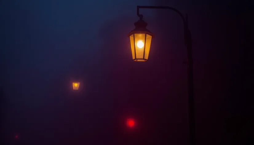 street lamp in fog