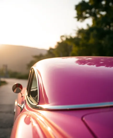 pink classic car