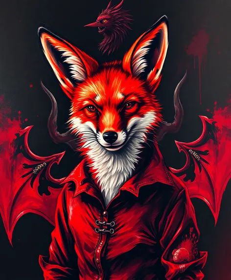 painting fox devil shirt