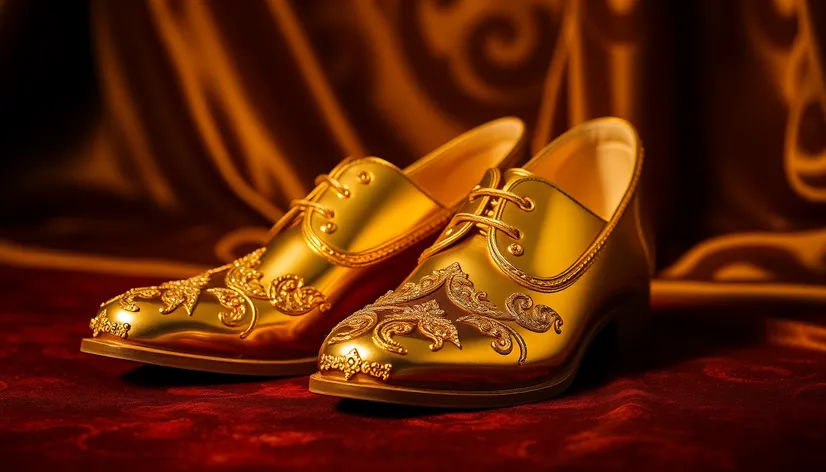 gold dress shoes