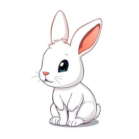 cute rabbit cartoon white