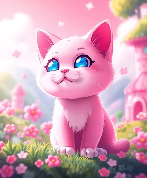 pink anime cat