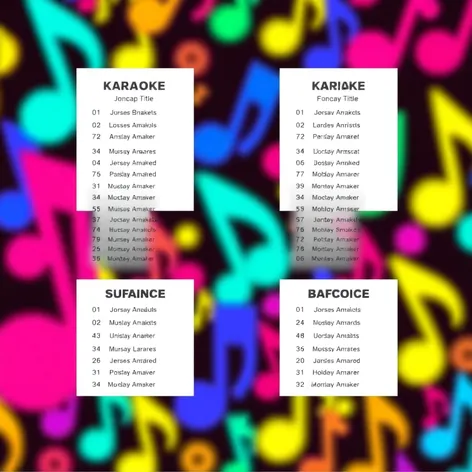 free printable karaoke list