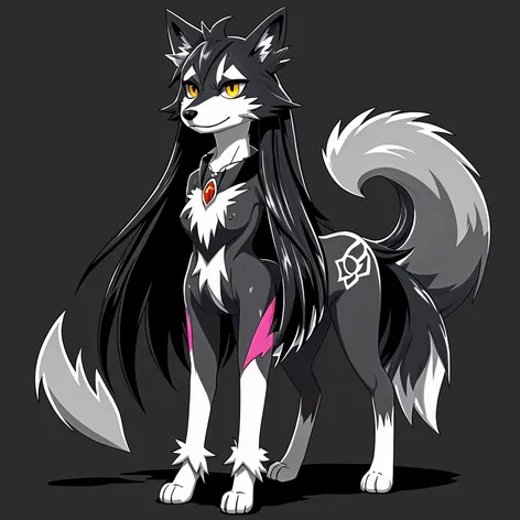 bipedal tall goth wolf