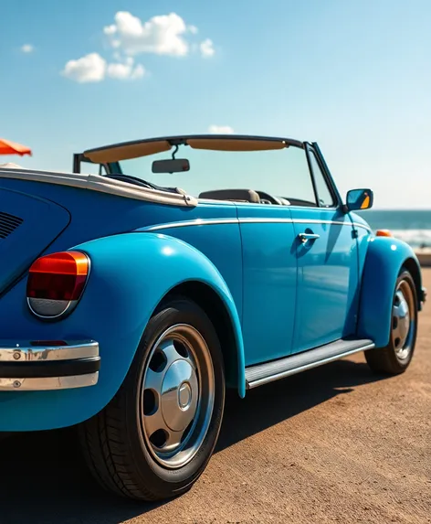 blue vw beetle convertible