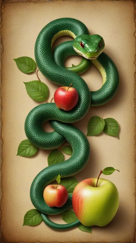 snake and apple