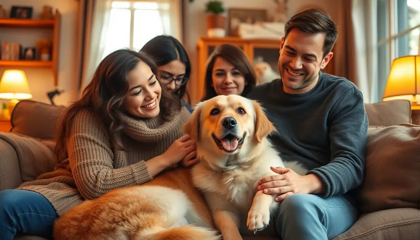 family with dog