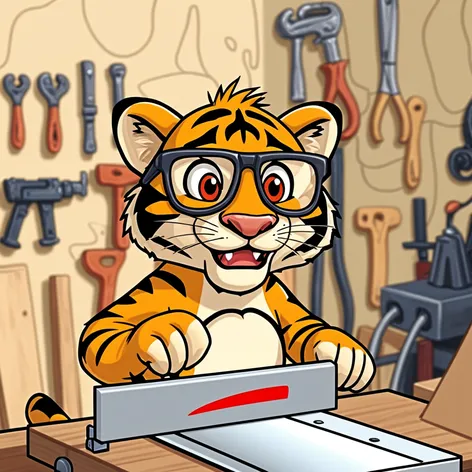 cartoon tiger wearing safety