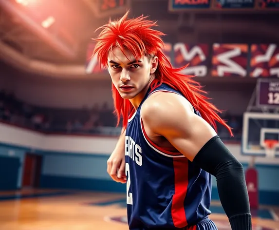 red haired basketball player