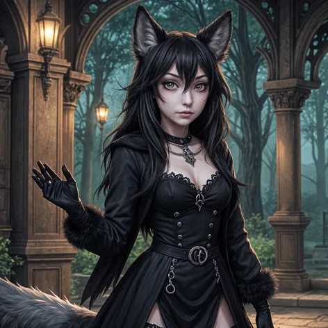 furry goth wolf girl