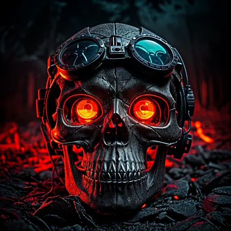 Skull with night vision