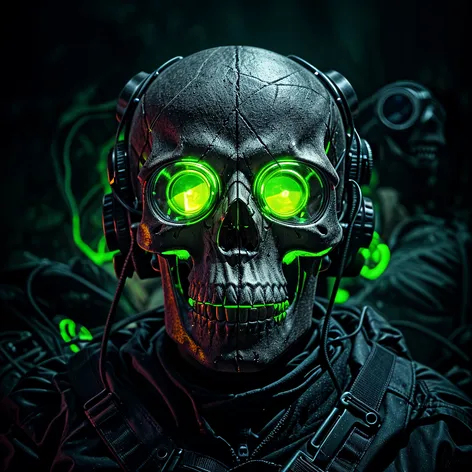 Skull with night vision