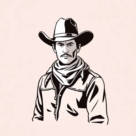 line drawing cowboy