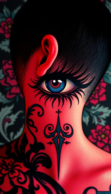 eye neck tattoos