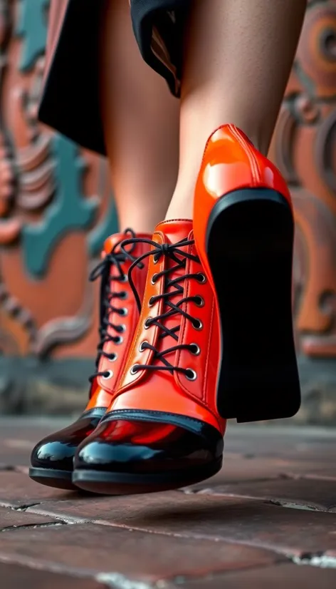 orange and black shoes