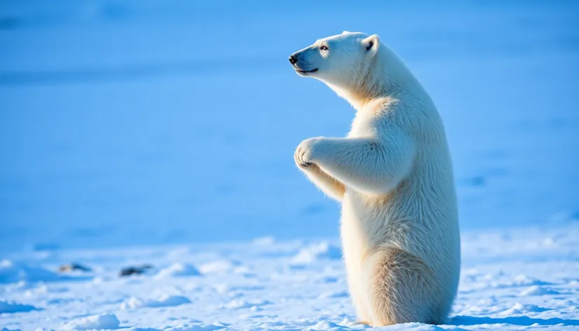 polar bear on hind