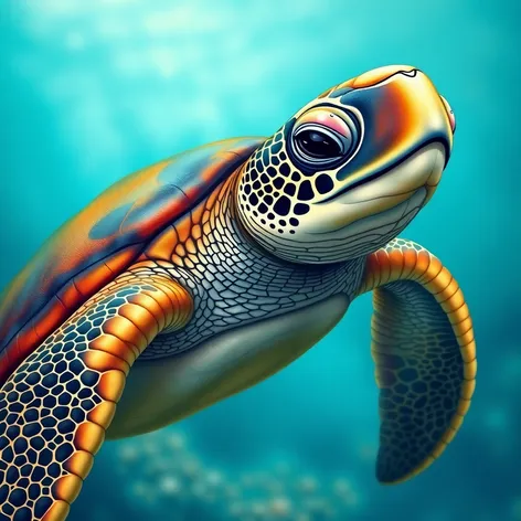 realistic sea turtle tattoo