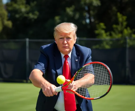 donald trump playing tennis