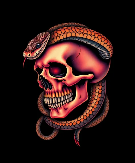 skull tattoo snake