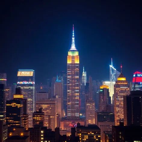 nyc skyline night time