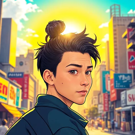 man bun anime