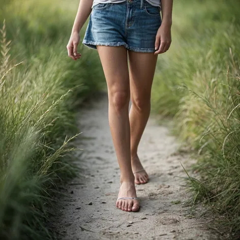 teen girl barefoot