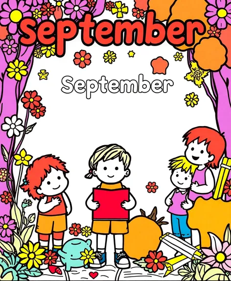 september kids coloring pages