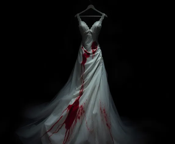 wedding dress with blood