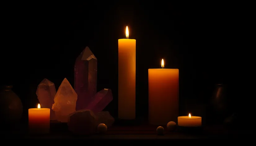 crystals and candles