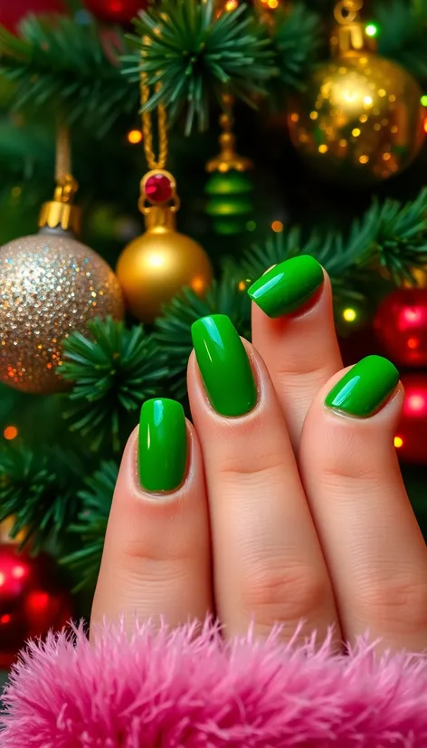 green christmas nails