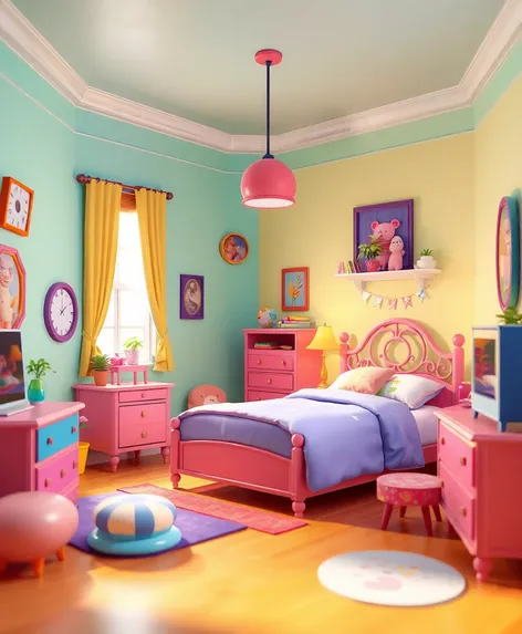 bedroom background cartoon 3d